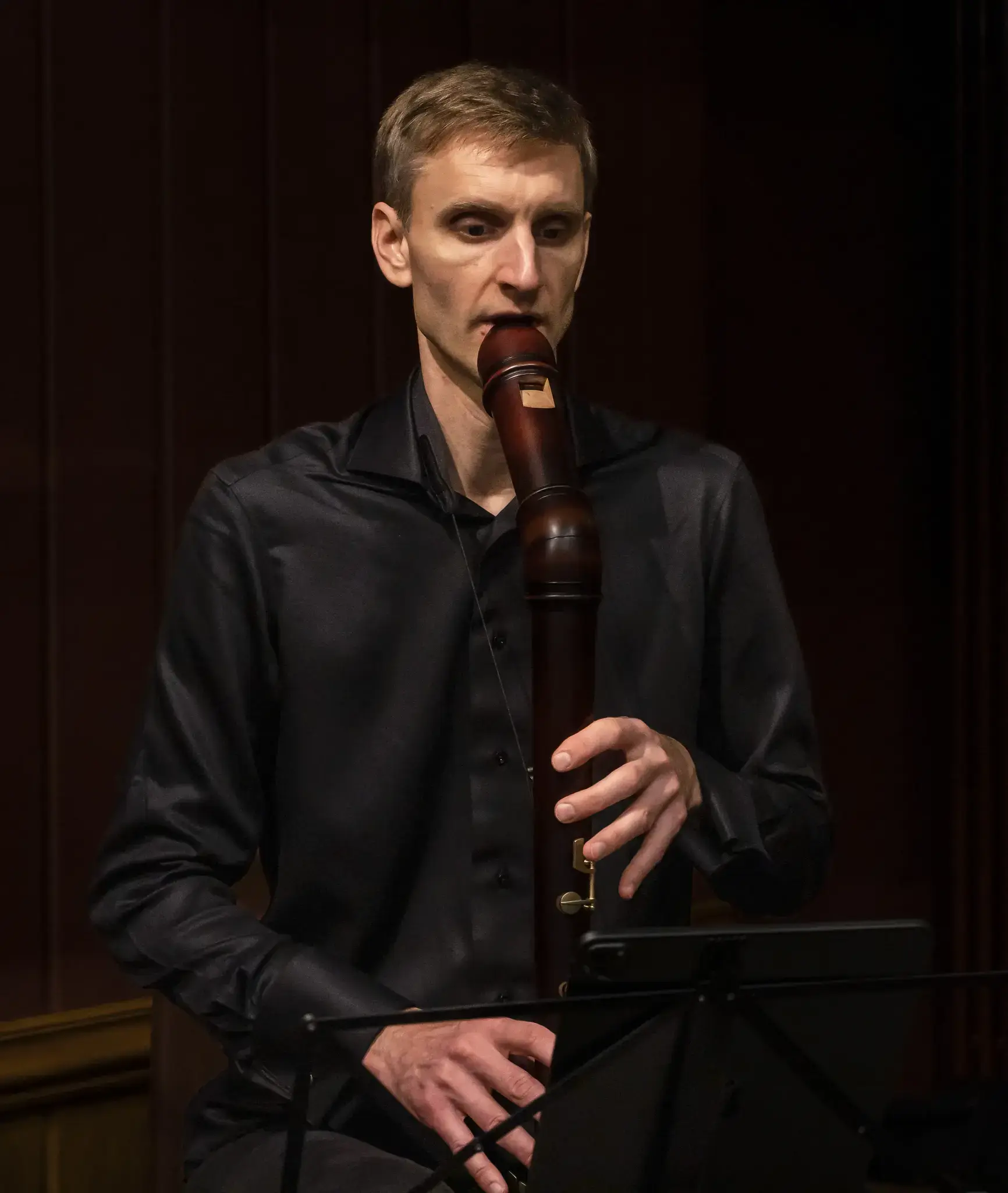 Jostein Gundersen på blokkfløyte. Foto: Kata Pasztor-Kiss